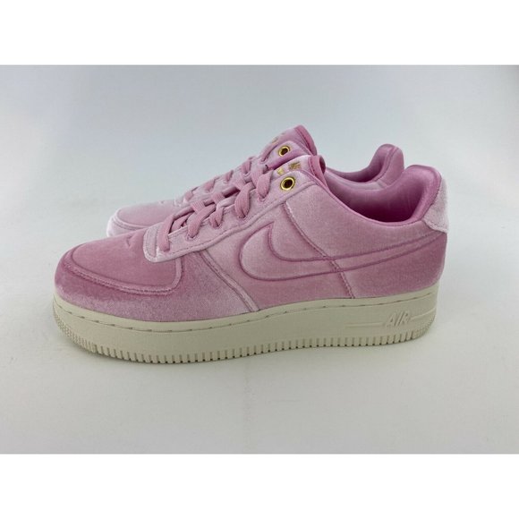 Nike Air Force 1 Low 07 Premium Pink Velour Women's Size 6 Sneakers - Picture 10 of 13